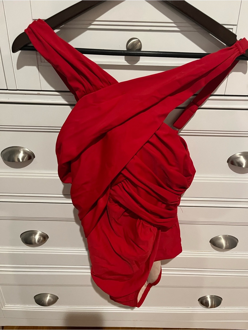 Swimsuits For All Red One-Piece Draped Swimsuit